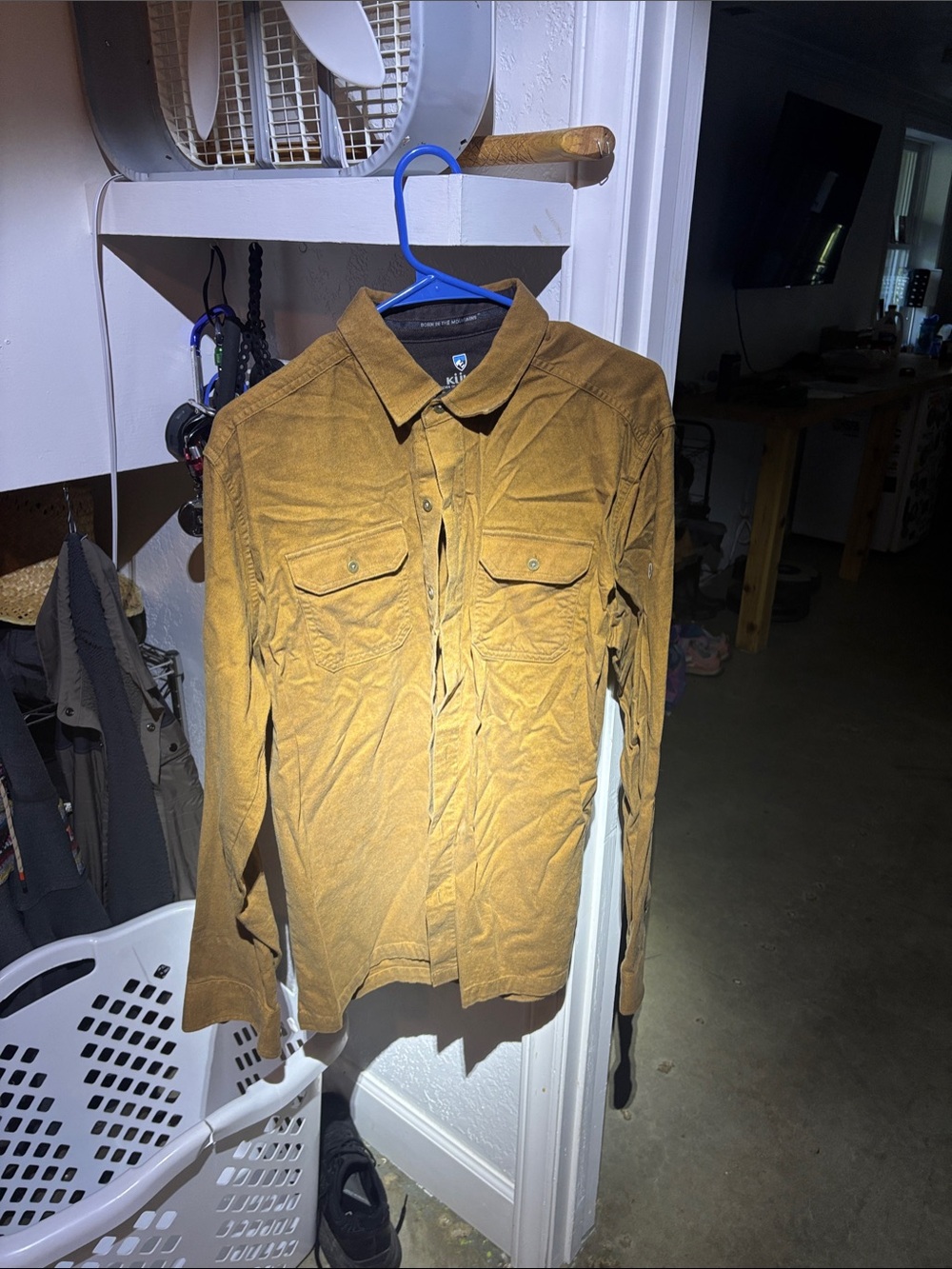 Men’s Golden Brown Corduroy Utility Jacket